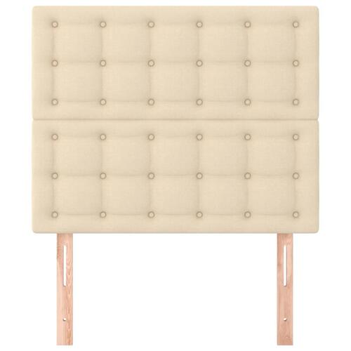 Sengegavle 2 stk. 80x5x78/88 cm stof cremefarvet