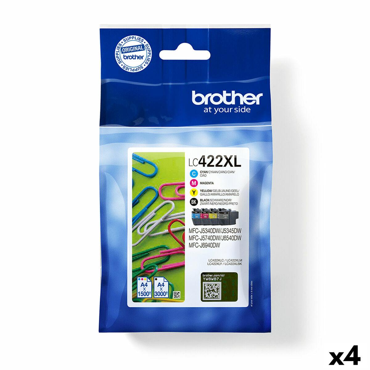 Brother LC422XL blækpatron multipack - Sort/Cyan/Magenta/Gul (4 stk) billede