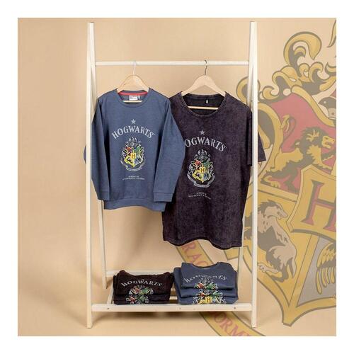 Langærmet T-shirt til Børn Harry Potter Grå Mørkegrå 12 år