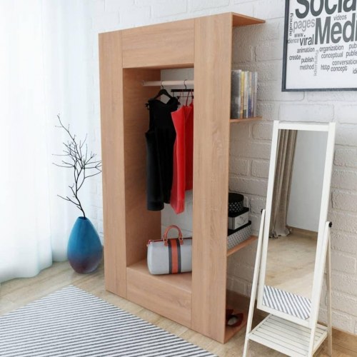Klædeskab i spånplader 106 x 36,5 x 192 cm beige