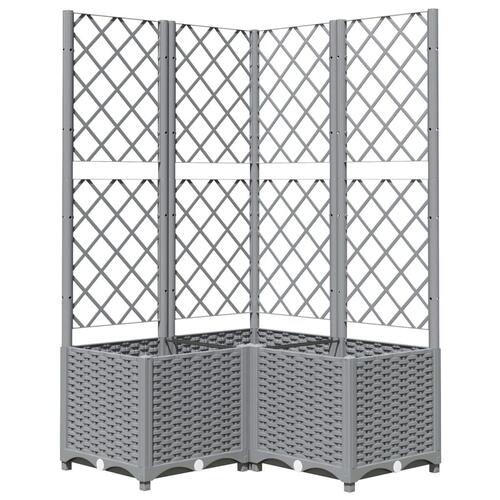 Plantekasse med espalier 80x80x136 cm PP lysegrå