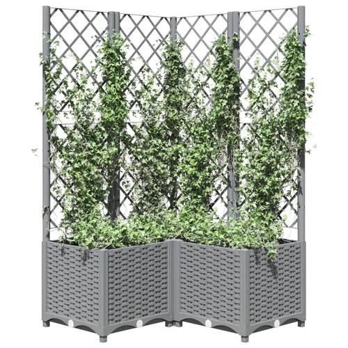 Plantekasse med espalier 80x80x136 cm PP lysegrå