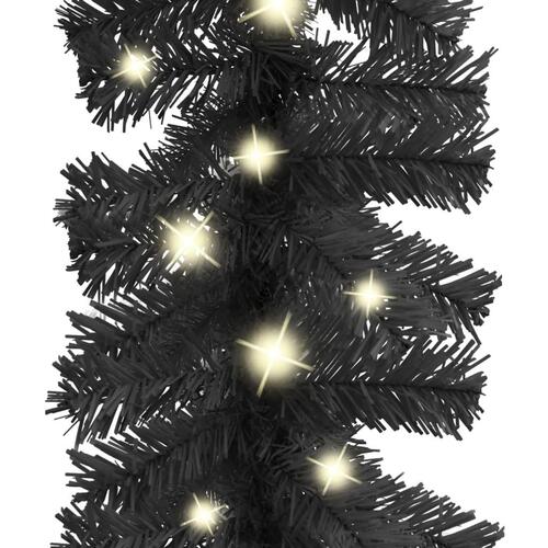 Juleguirlande med LED-lys 5 m sort