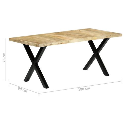 Spisebord 180 x 90 x 76 cm massivt mangotræ