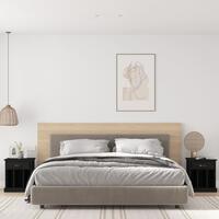 Sengeborde 2 stk. 43x36x50 cm sort