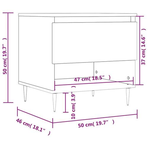 Sofabord 50x46x50 cm konstrueret træ hvid