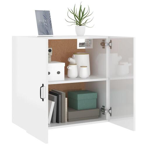 Vægskab 60x31x60 cm konstrueret træ hvid højglans