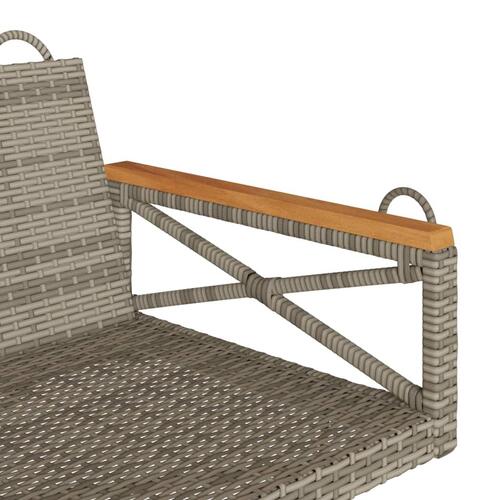 Gyngebænk 109x62x40 cm polyrattan grå