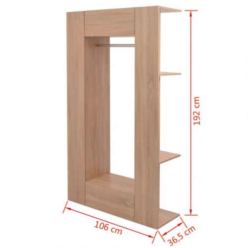 Klædeskab i spånplader 106 x 36,5 x 192 cm beige