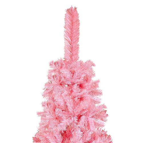 Smalt juletræ 210 cm lyserød