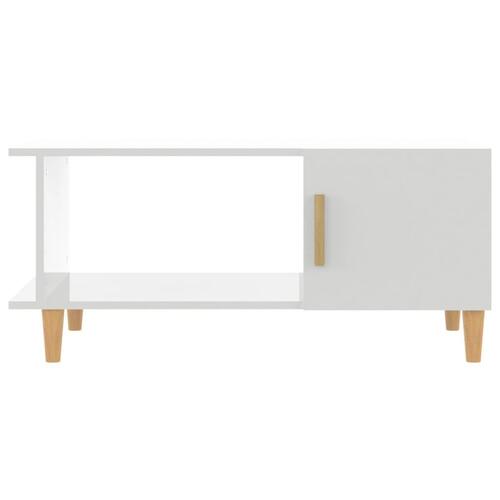 Sofabord 90x50x40 cm konstrueret træ hvid højglans