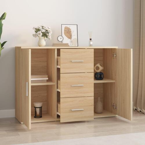Skænk 91x29,5x65 cm konstrueret træ sonoma-eg