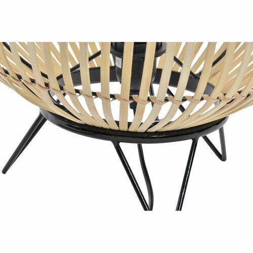 Bordlampe Sort Metal Brun Bambus (36 x 36 x 37 cm)