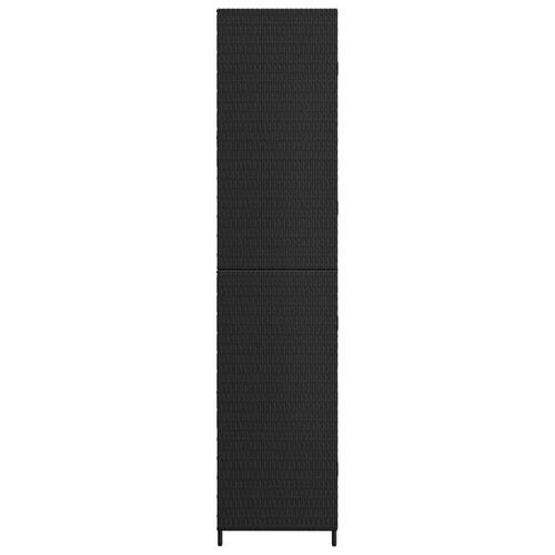 Opbevaringsskab til haven 59x40x180 cm polyrattan sort