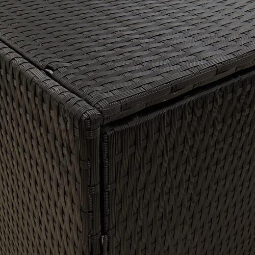 Opbevaringsskab til haven 59x40x180 cm polyrattan sort