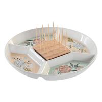 Snack bakke 23,5 x 23,5 x 3 cm Grøn Stentøj