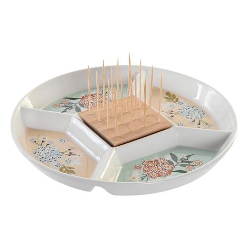 Snack bakke 23,5 x 23,5 x 3 cm Grøn Stentøj
