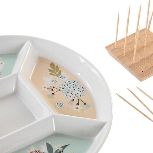 Snack bakke 23,5 x 23,5 x 3 cm Grøn Stentøj