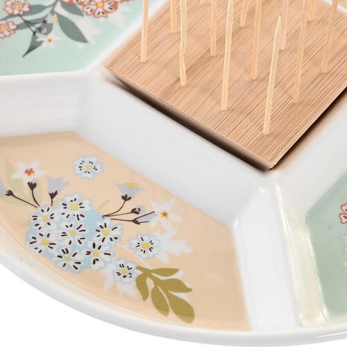 Snack bakke 23,5 x 23,5 x 3 cm Grøn Stentøj