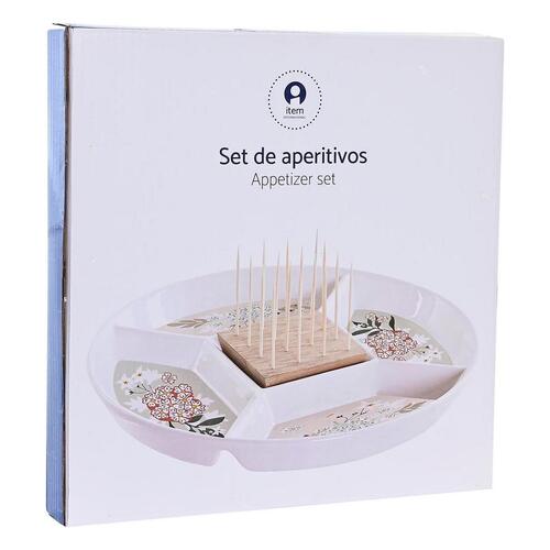 Snack bakke 23,5 x 23,5 x 3 cm Grøn Stentøj