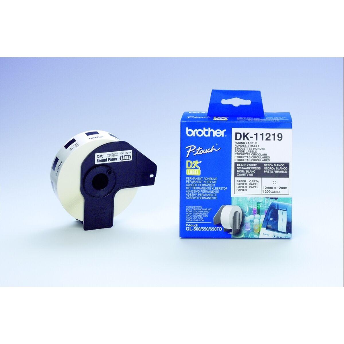 Printer labels Brother DK11219 Hvid Sort/Hvid