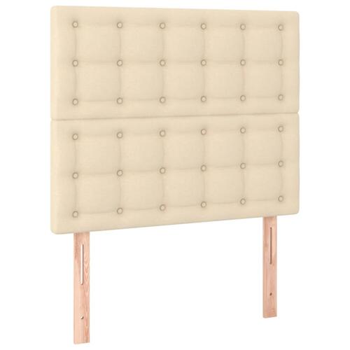 Sengegavle 2 stk. 90x5x78/88 cm stof cremefarvet