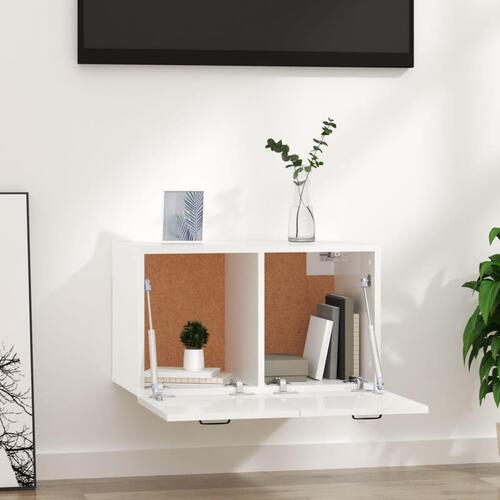 Vægskab 60x36,5x35 cm konstrueret træ hvid højglans