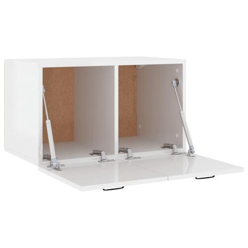 Vægskab 60x36,5x35 cm konstrueret træ hvid højglans