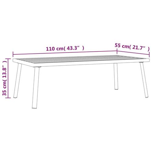 Havebord 110x55x35 cm stål antracitgrå