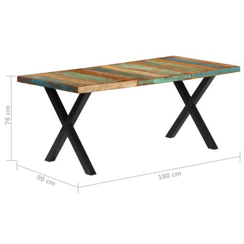 Spisebord 180 x 90 x 76 cm massivt genanvendt træ