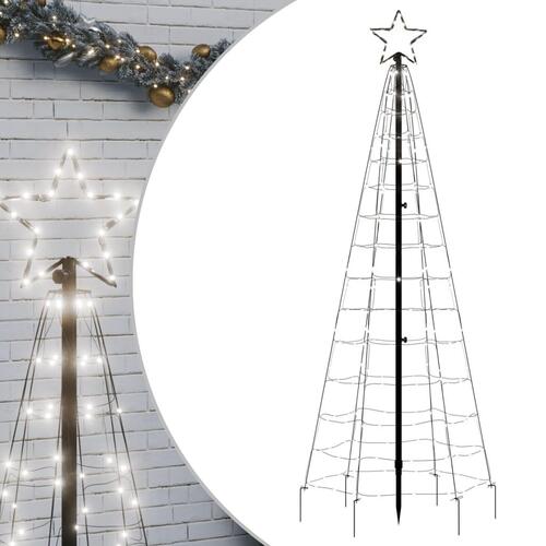 LED-juletræ med spyd 220 LED'er 180 cm koldt hvidt lys