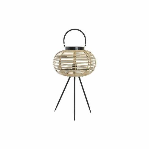 Bordlampe Sort Metal Brun Bambus (34 x 34 x 56 cm)