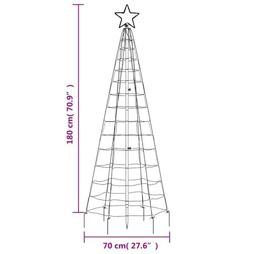 LED-juletræ med spyd 220 LED'er 180 cm koldt hvidt lys