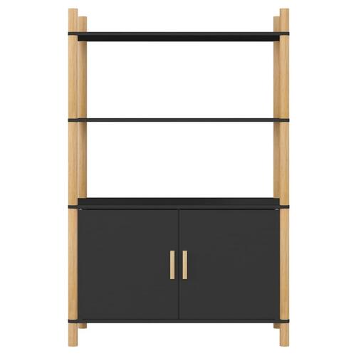 Højskab 80x40x121 cm konstrueret træ sort