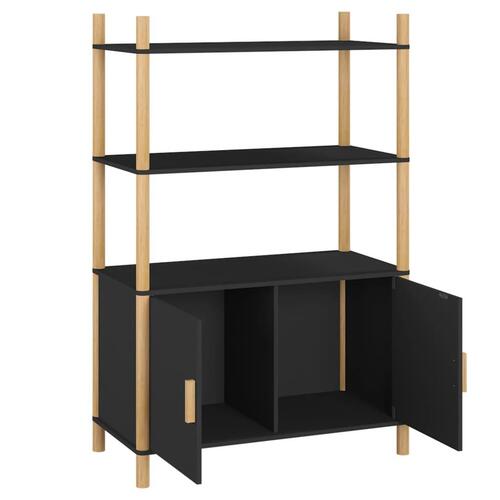 Højskab 80x40x121 cm konstrueret træ sort