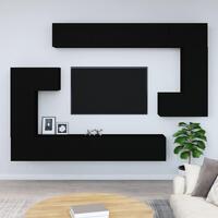 Væghængt tv-bord 37x37x72 cm konstrueret træ sort