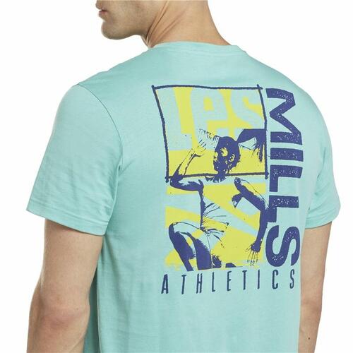 Kortærmet T-shirt til Mænd Reebok Graphic Les Mills® Akvamarin S