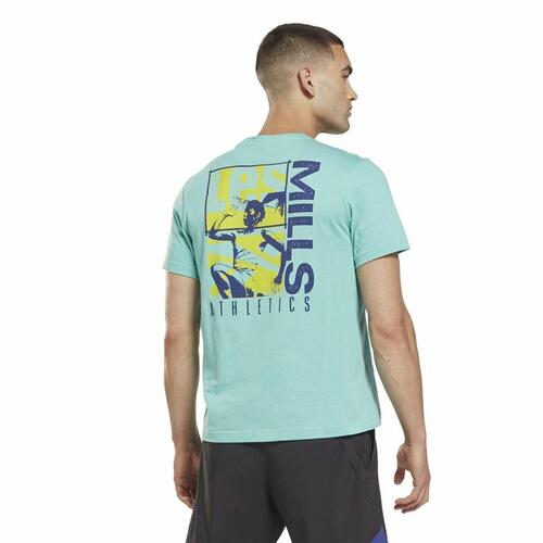 Kortærmet T-shirt til Mænd Reebok Graphic Les Mills® Akvamarin S