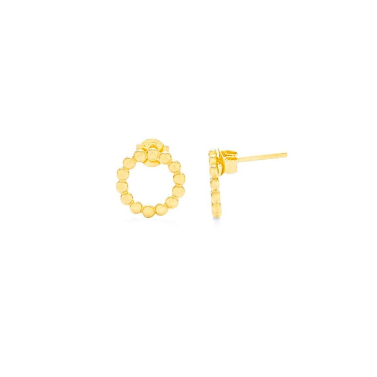 Radiant ørestikker til kvinder - gylden rustfrit stål, 1 cm