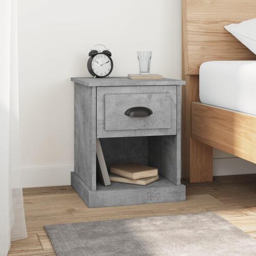 Sengeborde 2 stk. 39x39x47,5 cm konstrueret træ betongrå