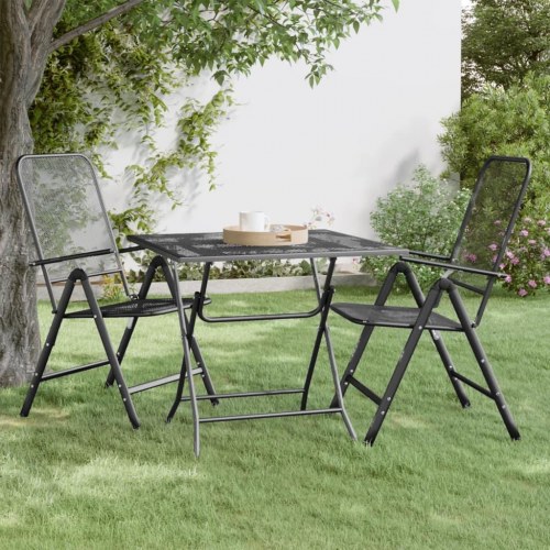 Havebord 80 × 80 × 72 cm i strækmetalnet - antracitgrå