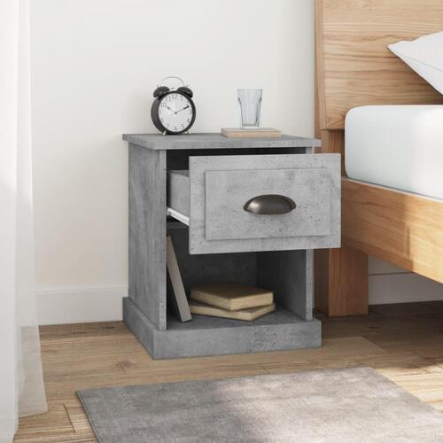 Sengeborde 2 stk. 39x39x47,5 cm konstrueret træ betongrå