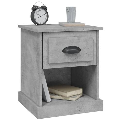 Sengeborde 2 stk. 39x39x47,5 cm konstrueret træ betongrå