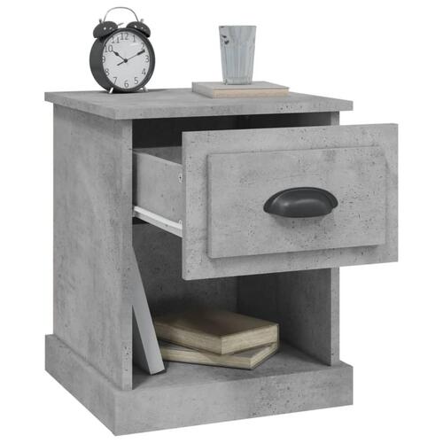 Sengeborde 2 stk. 39x39x47,5 cm konstrueret træ betongrå