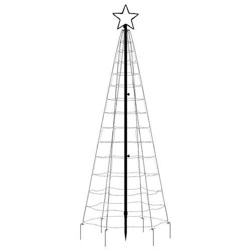 LED-juletræ med spyd 220 LED'er 180 cm farverigt lys