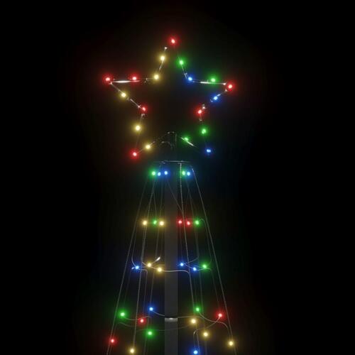 LED-juletræ med spyd 220 LED'er 180 cm farverigt lys