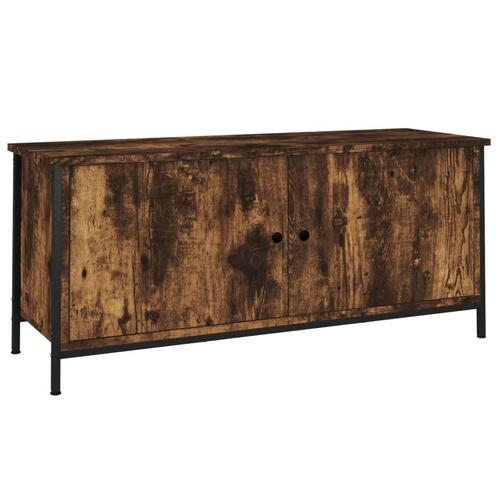 Tv-bord med låger 102x35x45 cm konstrueret træ røget egetræ