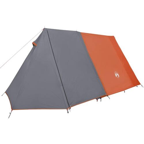 3-personers campingtelt vandafvisende grå og orange