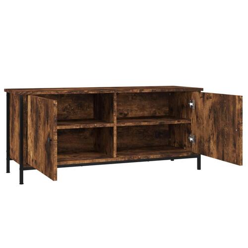Tv-bord med låger 102x35x45 cm konstrueret træ røget egetræ