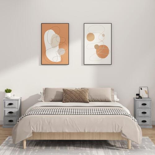 Sengebord 39x39x67 cm konstrueret træ betongrå